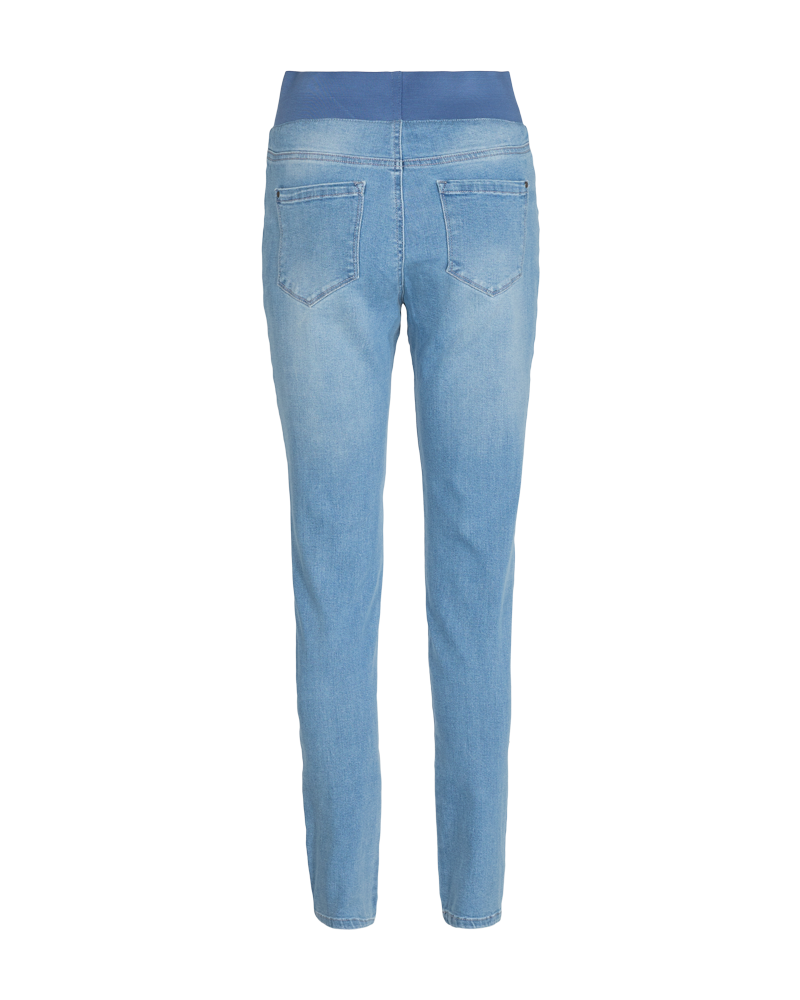 FQSHANTAL - DENIMHOSE MIT ELASTICHEM BUND - BLAU