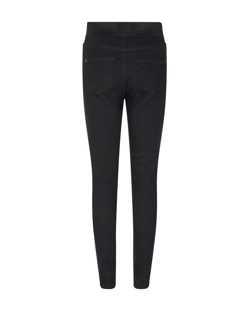 FQSHANTAL - DENIMHOSE MIT ELASTICHEM BUND - SCHWARZ