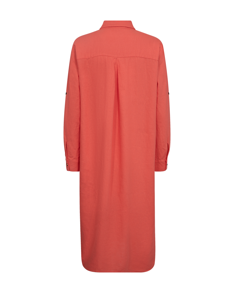 FQLAVA - BLUSENKLEID MIT LEINEN - ORANGE