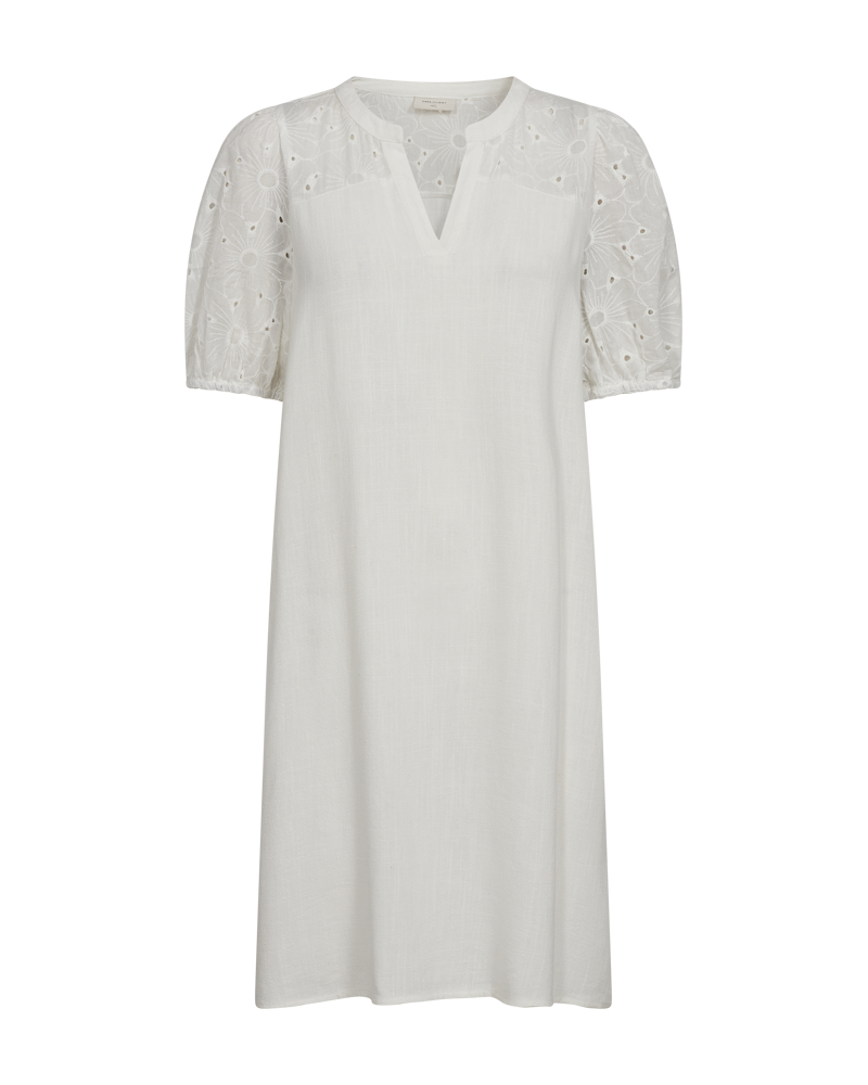 FQLARA - KLEID IN LEINENMISCHUNG - WEISS