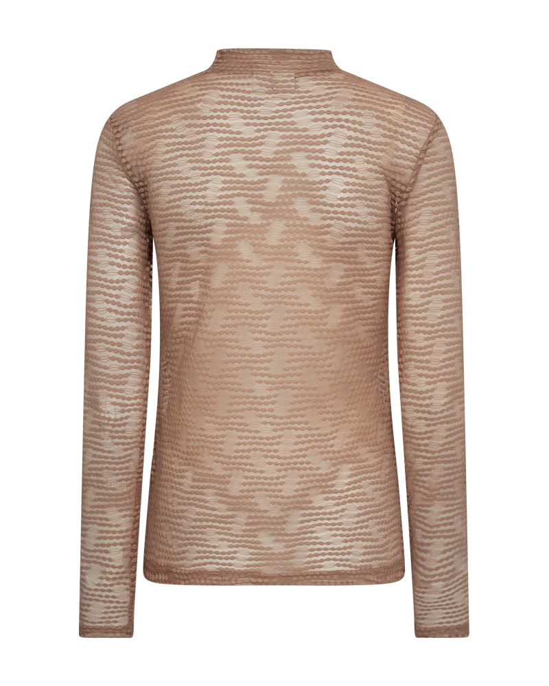 FQISKA - MESH T-SHIRT - BRAUN